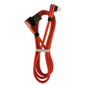 USB Double Elbow Cotton Linen Red Charging Cable For iphone ipad