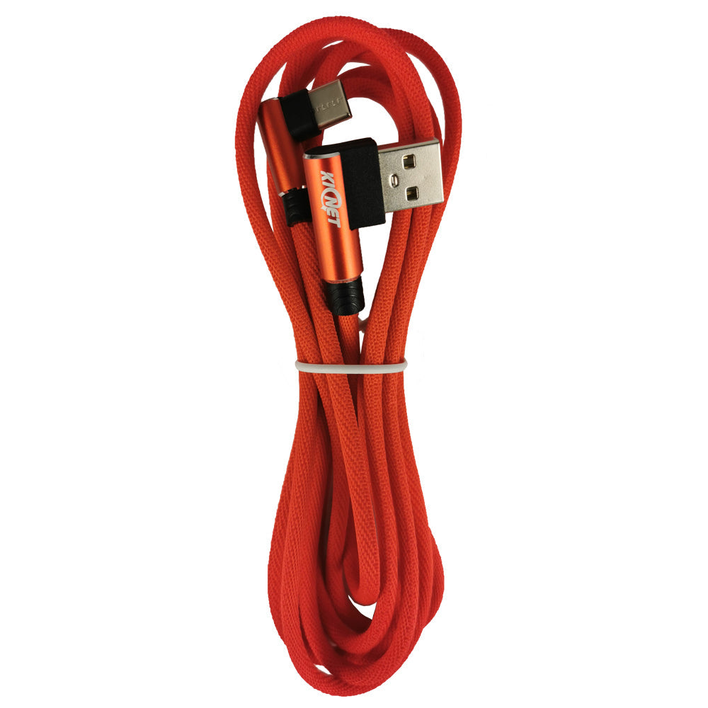Type-C to USB Double Elbow Cotton Linen  Charger Cable
