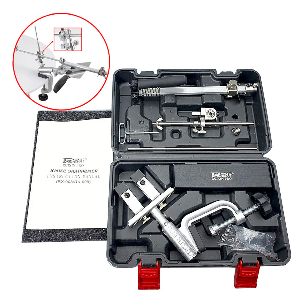 RX-009  360° Rotation Flip Fixed-Angle Stainless Steel  Knife Sharpener Set