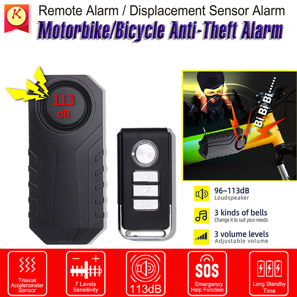 Bicycle Alarm  Anti-Theft for Bike Motorcycle Car Vehicles with Remote Control