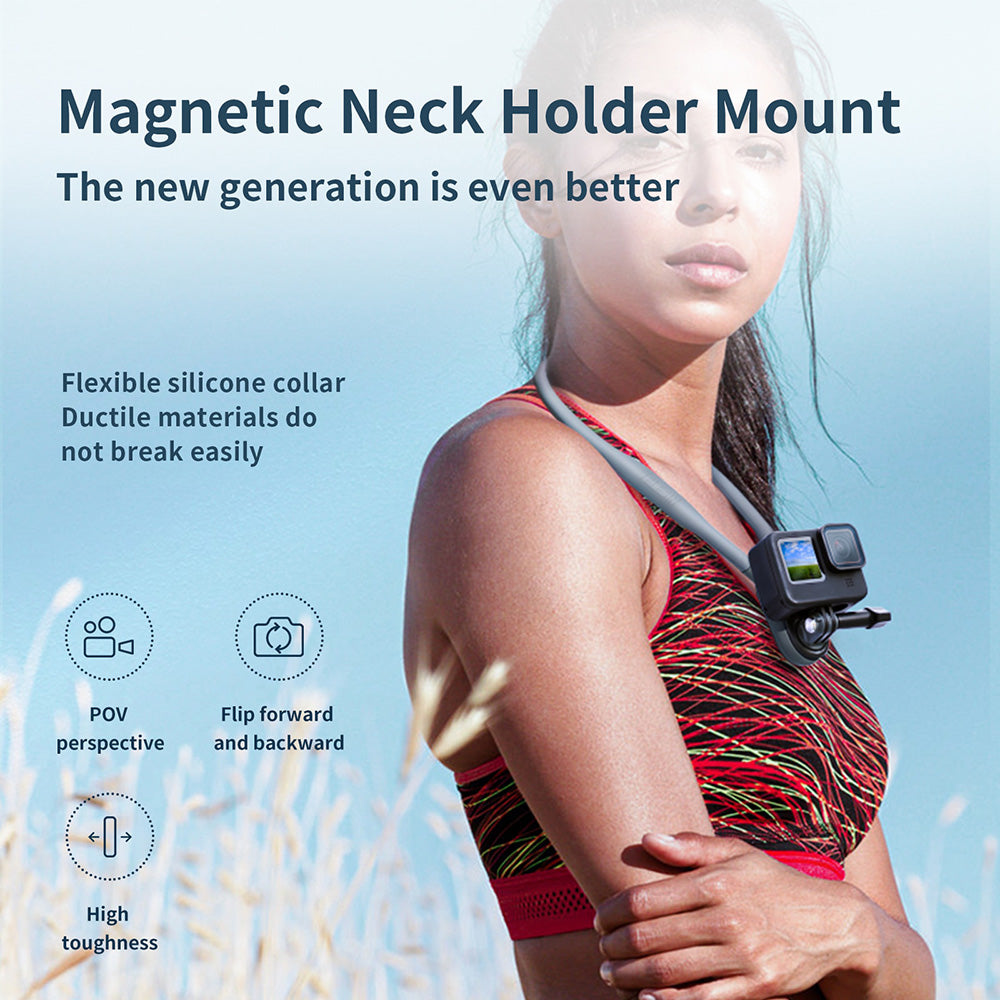 TELESIN Smartphone Chest Mount Soft Silicone Magnetic Neck Hold  for GoPro Hero 12 11 10 9 8 7 6 5 4 Insta360