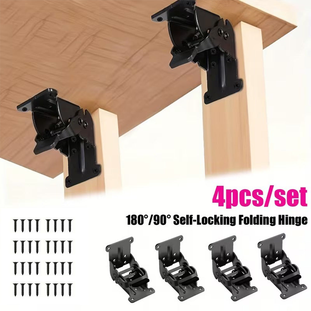 4pcs 0-90-180 Degree Folding Table Leg Brackets Self Lock Hinges