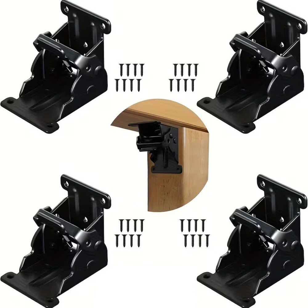 4pcs 0-90 Degree Folding Table Leg Brackets Self Lock Hinges