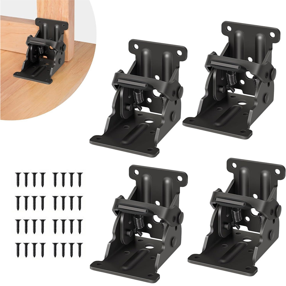 4pcs 0-90 Degree Folding Table Leg Brackets Self Lock Hinges