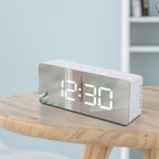 LED Mirror Digital Alarm Clock Night Lights Thermometer Multi-function Watch