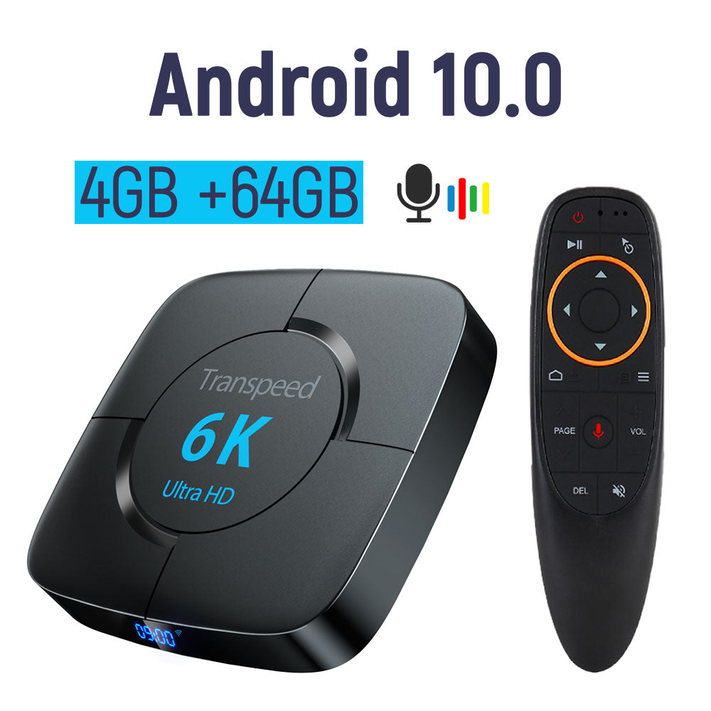 6K 4GB+64G  TV Box Voice Assistant 6K 3D Wifi 2.4G&5.8G Media player