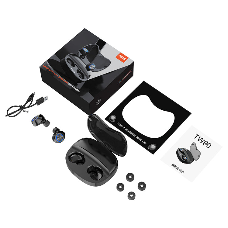 TW90 TWS Wireless Earphone Bluetooth Headset For iOS Android