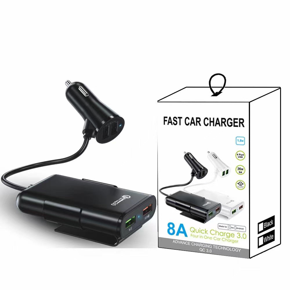 8A Quick Charge 3.0 4 in 1 Car Charger