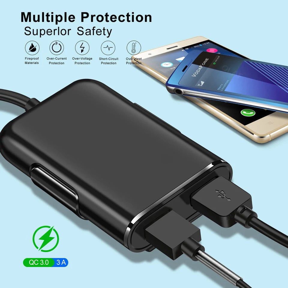8A Quick Charge 3.0 4 in 1 Car Charger