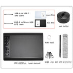 VIN1060PLUS 10x6 inch Digital Drawing Tablet 8192 Pressure Sensitivity Tablet Battery-Free Pen Hand Painted Tablet