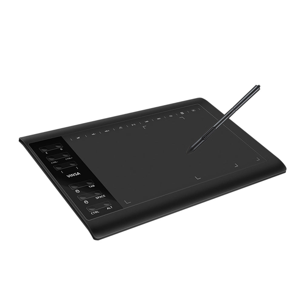 VIN1060PLUS 10x6 inch Digital Drawing Tablet 8192 Pressure Sensitivity Tablet Battery-Free Pen Hand Painted Tablet