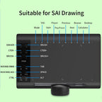 VIN1060PLUS 10x6 inch Digital Drawing Tablet 8192 Pressure Sensitivity Tablet Battery-Free Pen Hand Painted Tablet