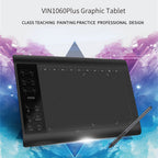 VIN1060PLUS 10x6 inch Digital Drawing Tablet 8192 Pressure Sensitivity Tablet Battery-Free Pen Hand Painted Tablet
