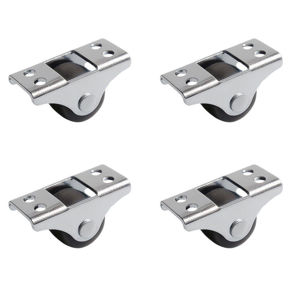 4Pcs 1/2 Inch Mini Fixed Caster Wheels  for Furniture Cabinets Under Bed Drawer