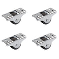4Pcs 1/2 Inch Mini Fixed Caster Wheels  for Furniture Cabinets Under Bed Drawer