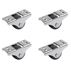 4Pcs 1/2 Inch Mini Fixed Caster Wheels  for Furniture Cabinets Under Bed Drawer