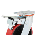 4 pcs 8-inch 200mm Extra Heavy Duty Industrial Swivel Castors with PU Wheel