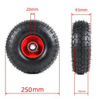 2 x 10" Hand Trolley Wheel Pneumatic Air 4.10/3.50-4 Heavy Duty Double Hub 20mm