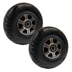 2 Pcs 10 Inch Solid Rubber Tire 3.50-4 Tire and Wheel Flat Free