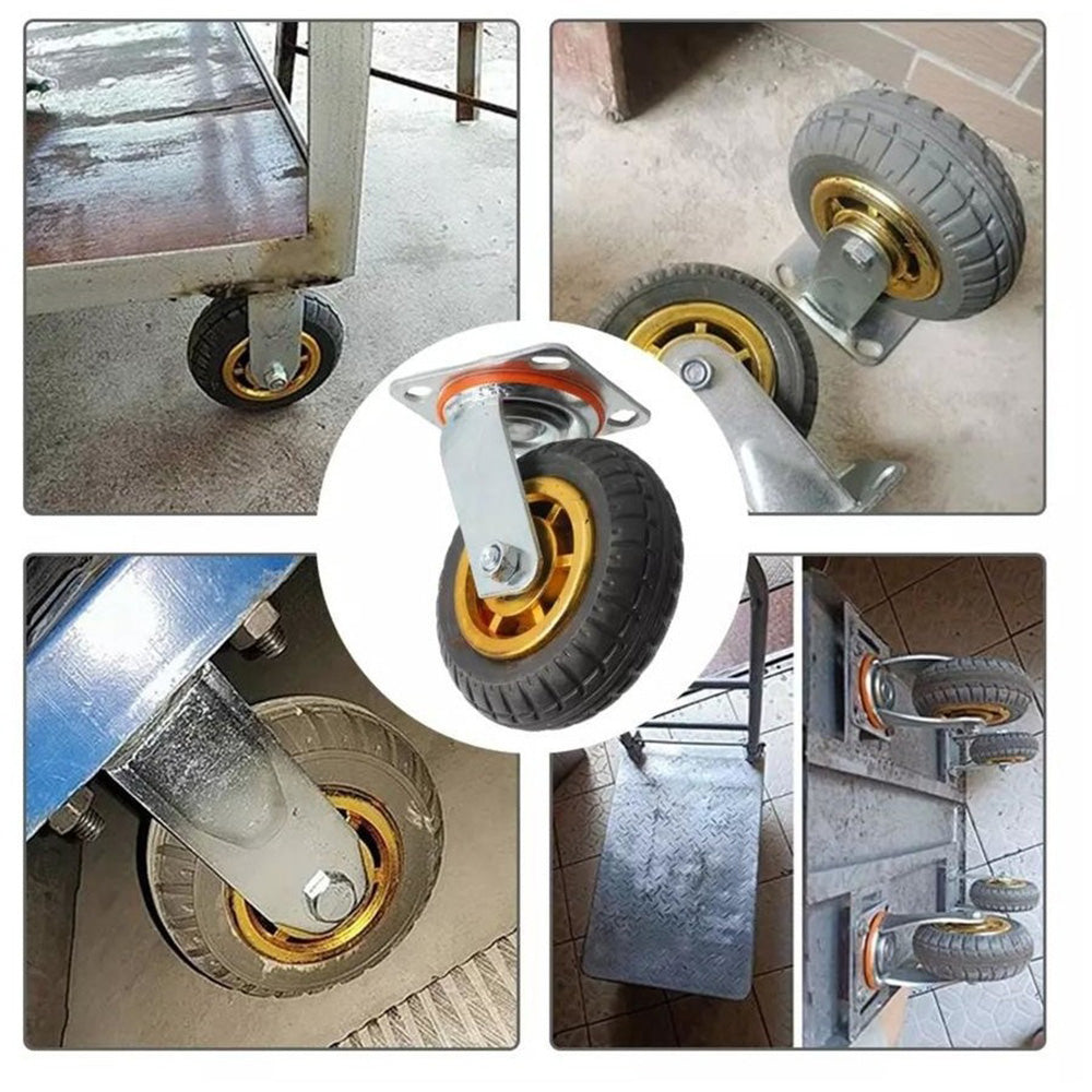 4pcs 4 Inch 100mm Silent Heavy Duty  Rubber Swivel Caster Wheels