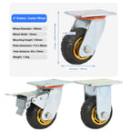 4pcs 4 Inch 100mm Silent Heavy Duty  Rubber Swivel Caster Wheels