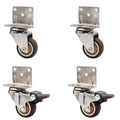 4Pcs 2 in L-Shape Rubber Caster Wheels Right Angle Mute Swivel Wheel