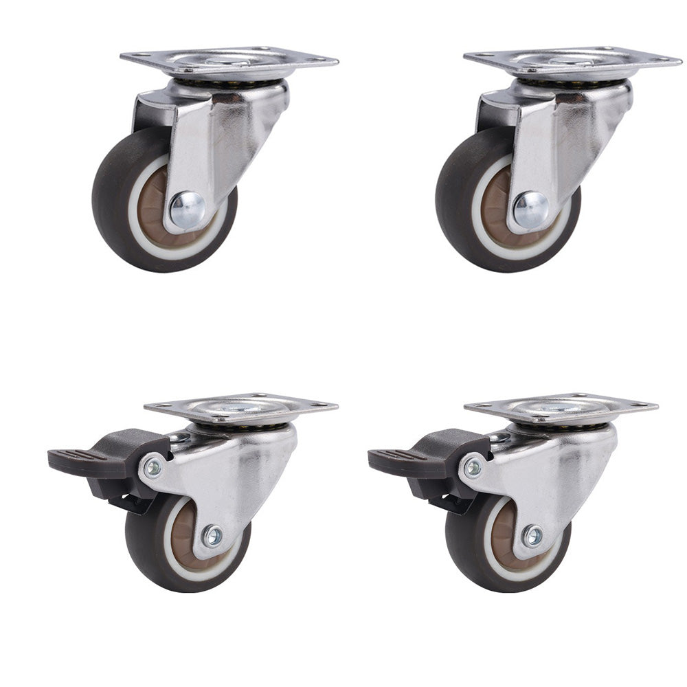 4Pcs 3 in TPR Mute Heavy Duty Furniture Swivel Caster Wheels