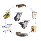 4Pcs 3 in TPR Mute Heavy Duty Furniture Swivel Caster Wheels