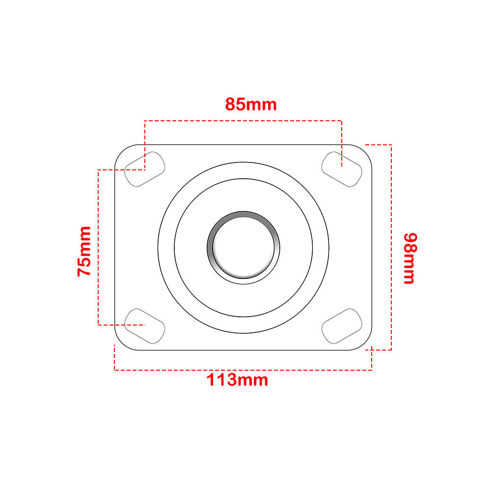 4 pcs 5-inch 125mm Heavy Duty Industrial Castor Wheel TPR Mute Wheel