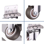 4Pcs 2 in L-Shape Rubber Caster Wheels Right Angle Mute Swivel Wheel