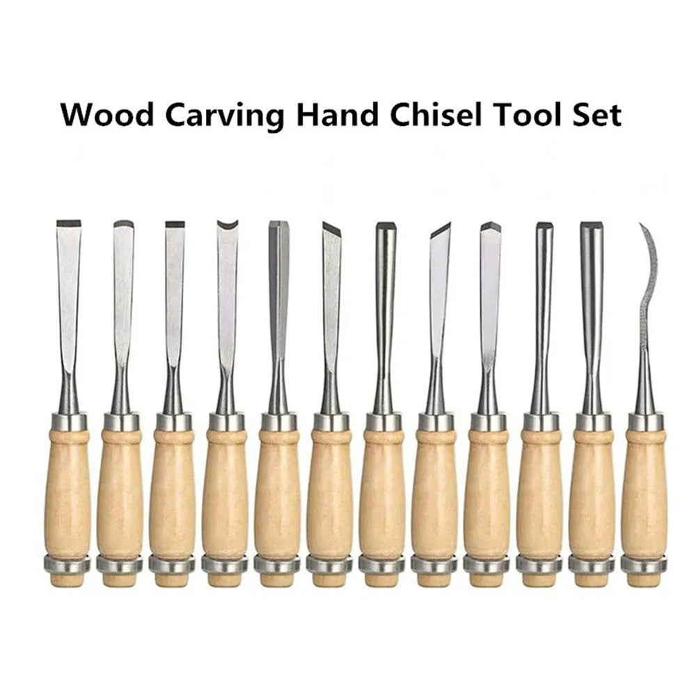 12 Piece Wood Carving Hand Chisel Tool Set