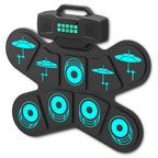 WGS505 Electronic Hand  Roll Up Drum Kit 9 Pad with Drumsticks Foot Pedals
