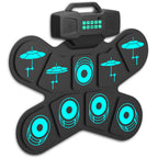 WGS505 Electronic Hand  Roll Up Drum Kit 9 Pad with Drumsticks Foot Pedals