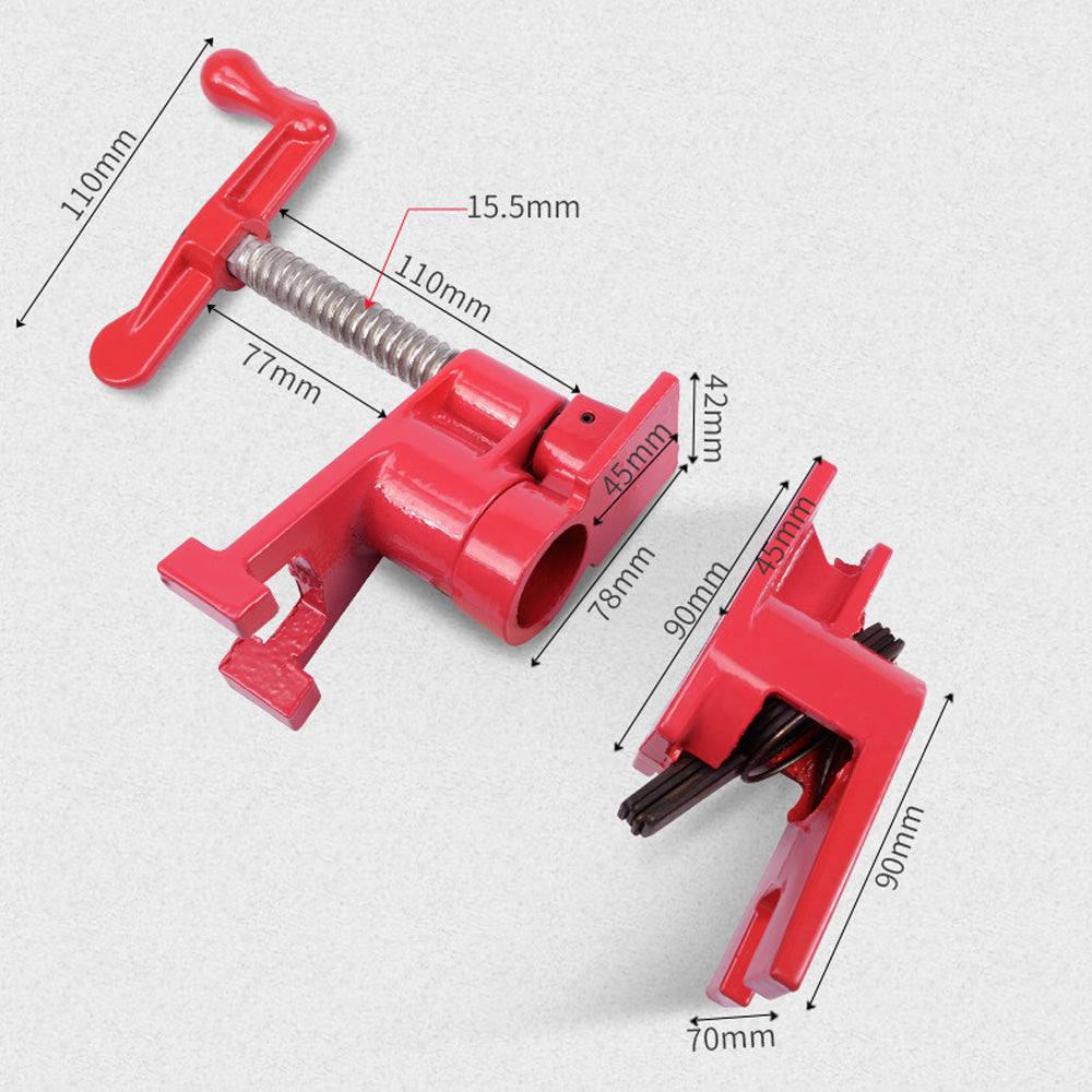 3/4" Pipe Clamp Woodworking Tool Cast Iron Carpenter Hand Tool 2pcs Pads