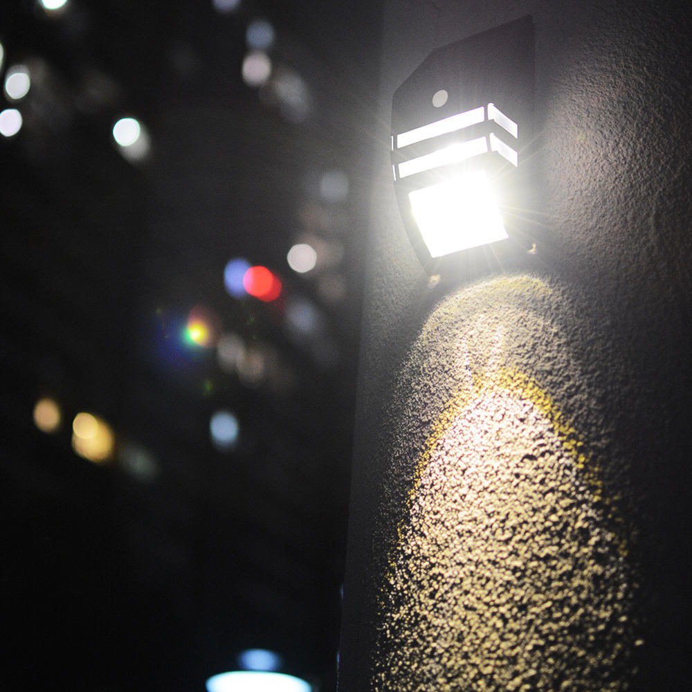 YH0607-PIR Black Solar Sensor Led Security Outdoor Waterproof Wall Light