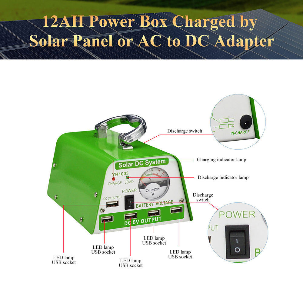 YH1003 30W 11V multifunctional Foldable small solar panel Green lighting kit