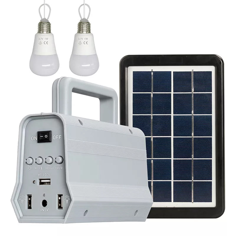 YH1011 2 in 1 Portable mini solar power lighting system kits with music speaker