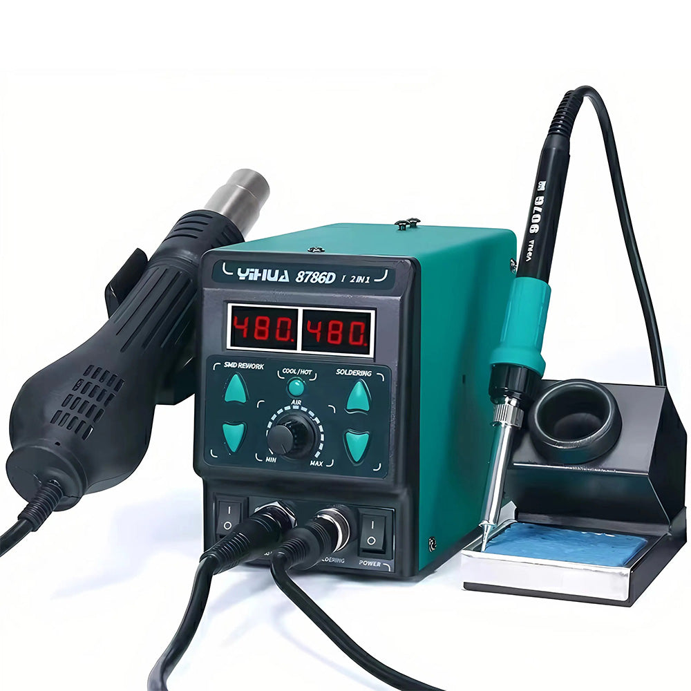 2 in 1 YIHUA 8786D-I110V 220V Soldering Iron Hot Air Soldering Station