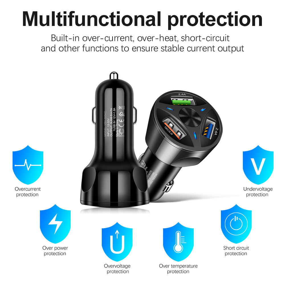 YSY-395KC Car Universial Triple Port USB Quick Power Charger