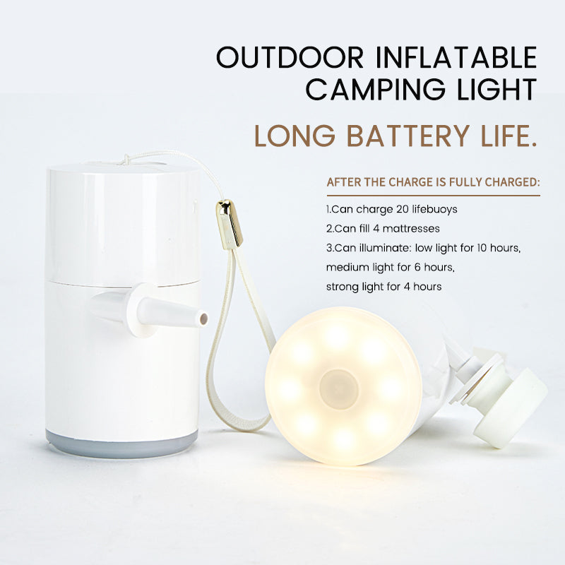 3 in 1 Portable Electric Inflatable Pump 3 Modes Camping Light
