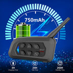 EJEAS V4 Plus Motorcycle Helmet Intercom Headset Bluetooth 1500M 4 Riders