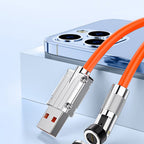 Zinc Alloy Silicone Charge Cable 540 Degrees Magnetic Rotating 100W 6A 1m 2m