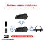 MAXTO M2 1000M Motorcycle Interphone Helmet Bluetooth Headset Moto Wireless Intercom for 6 Riders Talking FM Radio Waterproof