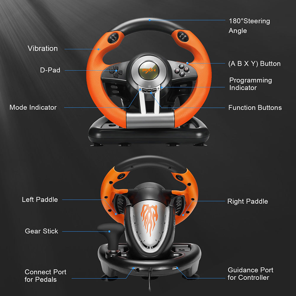 PXN V3Pro Game Steering Wheel For PC/PS4/Xbox One/XboxSeries S/X/Nintendo Switch