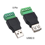 USB 2.0 Type Male Female to 5Pin Terminal Connector Adapter